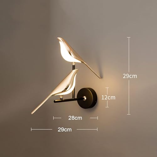 swanart Elegant Golden Bird Wall Sconce - Modern LED Indoor Lighting Fixture for Living Room, Bedroom & Hallway Decor | Stylish Artistic Accent Lamp - Image 2