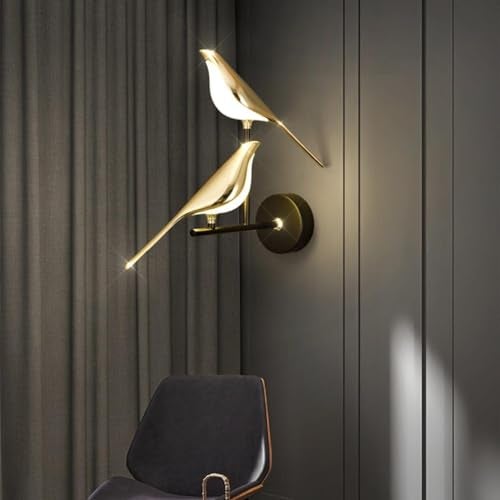 swanart Elegant Golden Bird Wall Sconce - Modern LED Indoor Lighting Fixture for Living Room, Bedroom & Hallway Decor | Stylish Artistic Accent Lamp - Image 3