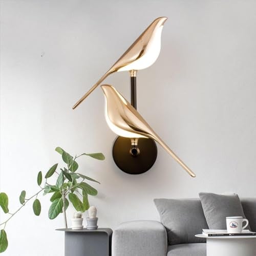 swanart Elegant Golden Bird Wall Sconce - Modern LED Indoor Lighting Fixture for Living Room, Bedroom & Hallway Decor | Stylish Artistic Accent Lamp - Image 1