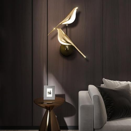 swanart Elegant Golden Bird Wall Sconce - Modern LED Indoor Lighting Fixture for Living Room, Bedroom & Hallway Decor | Stylish Artistic Accent Lamp - Image 4