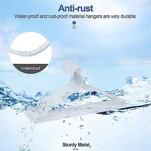 SPECILITE Wire Metal Clothes Hangers Bulk 50 Pack with Groove, 16.7 Inch, 12 Gauge Ultra Thin, Non Slip, for Standard Size Suits, Shirts, Pants, Skirts, White - Image 3