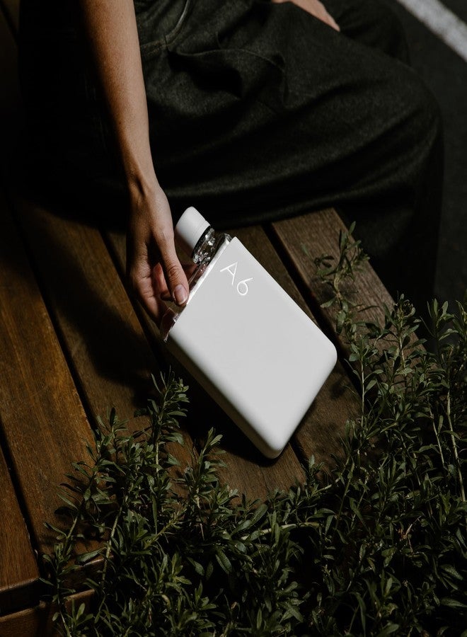 memobottle A6 (Cool Grey) Bundle - 12oz (375ml) - Bottle, silicone sleeve & lid | Compact Water Bottle For Bags & Small Pockets | BPA Free Tritan | Modern, Minimalist | For Gym & Work - Image 5