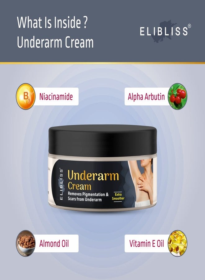 ELIBLISS Underarm Cream for Removes Dark Spots, Pigmentation & Scars - Whitening & Moisturizing 50g - Image 3