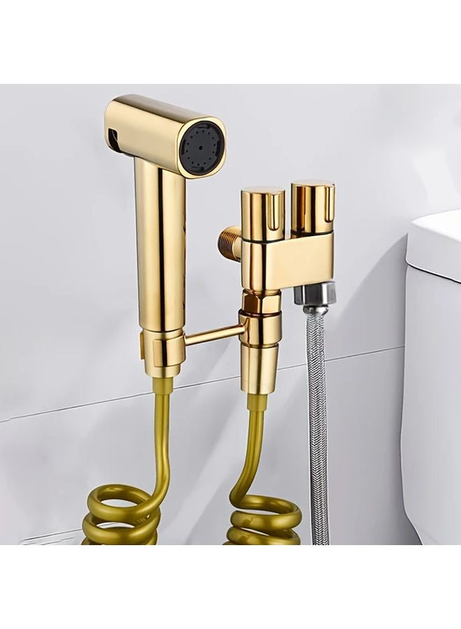 Silvery Wall Mounted Handheld Urinal Spray Gun With Powerful Water Flow And Adjustable Bracket - Image 3