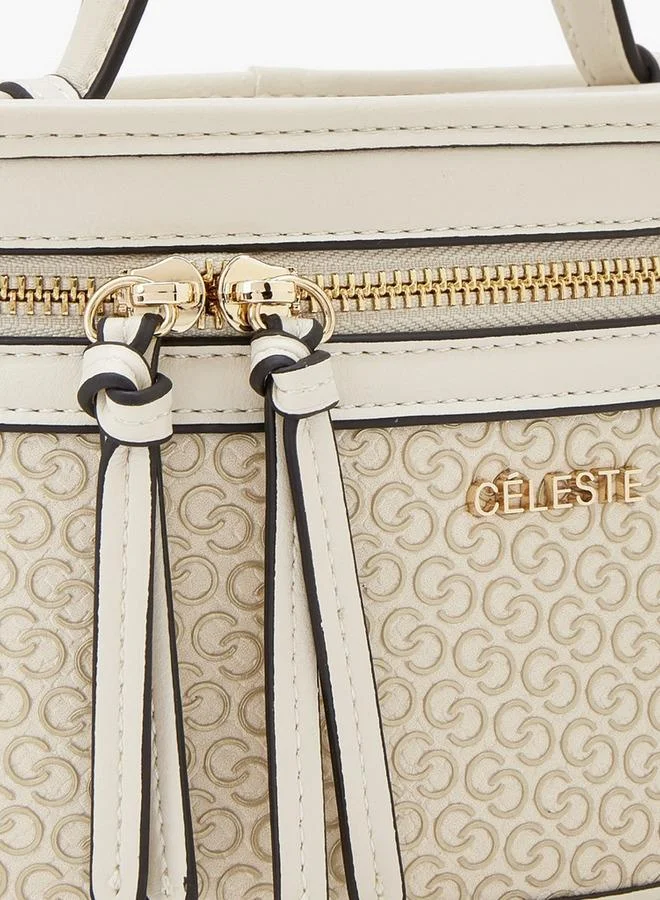 Celeste IVORY Monogram Print Crossbody Bag With Detachable Strap for Women | Best Price UAE