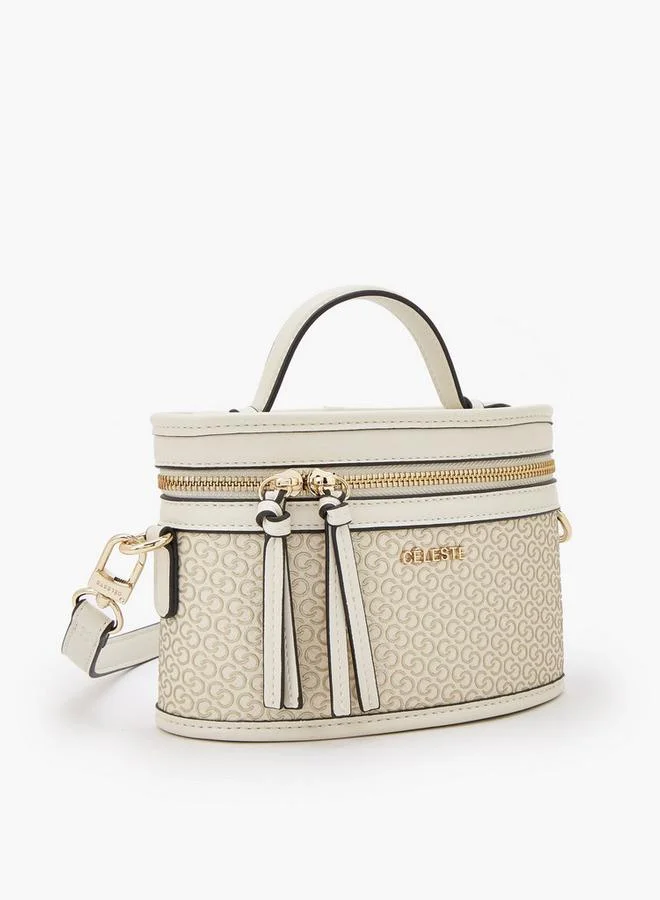 Celeste IVORY Monogram Print Crossbody Bag With Detachable Strap for Women | Best Price UAE