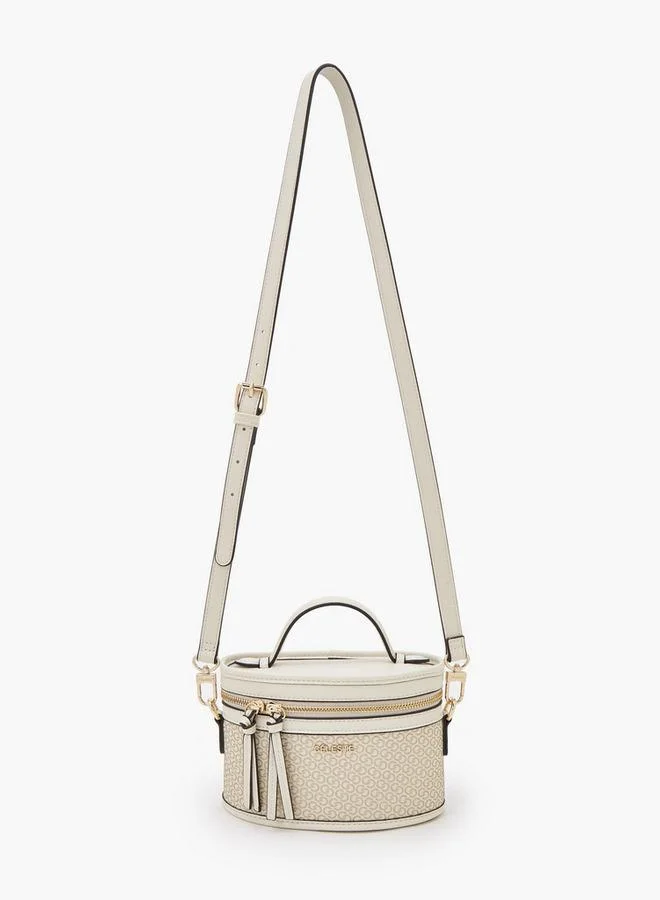 Celeste IVORY Monogram Print Crossbody Bag With Detachable Strap for Women | Best Price UAE