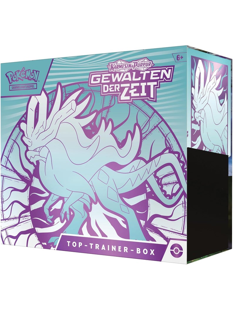 Pokemon - Trading Card Game: Top Trainer Box Crimson & Purple - Forces of Time: Windwave (1 Holographic Full Screen Promo Card with Flutter Hair, 9 Booster Packs & Premium Accessories) - Image 1