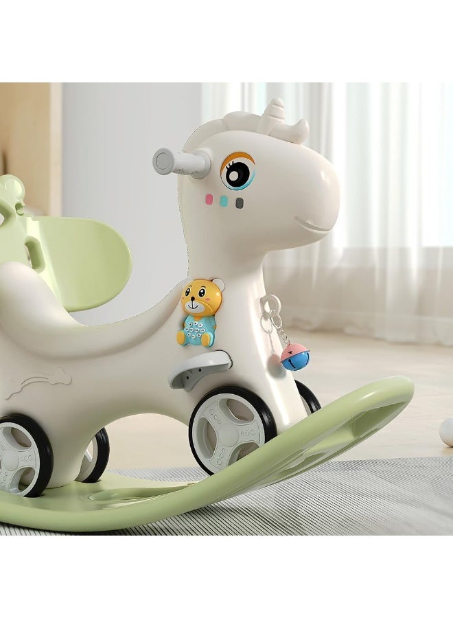 Multifunctional Rocking Horse Baby Stroller for Toddlers/Infants Early Education Toy Red with Barrier  - Image 2