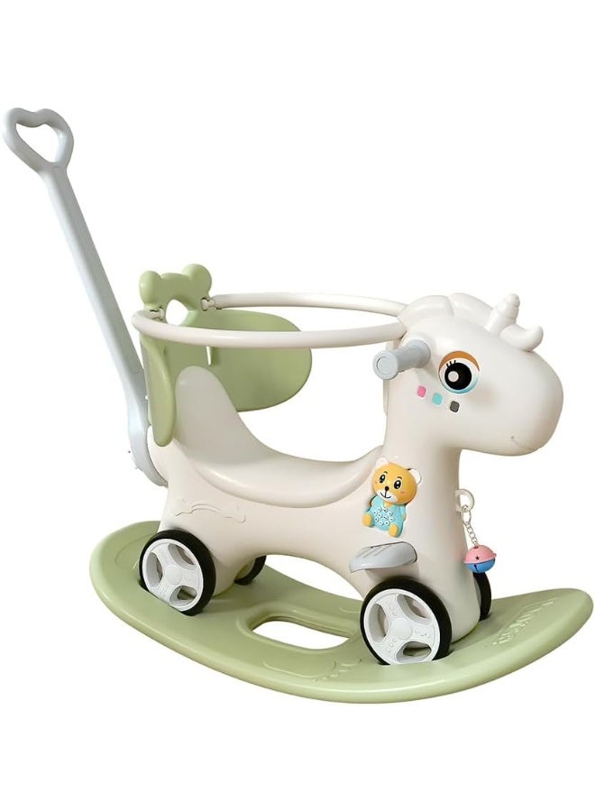 Multifunctional Rocking Horse Baby Stroller for Toddlers/Infants Early Education Toy Red with Barrier  - Image 3