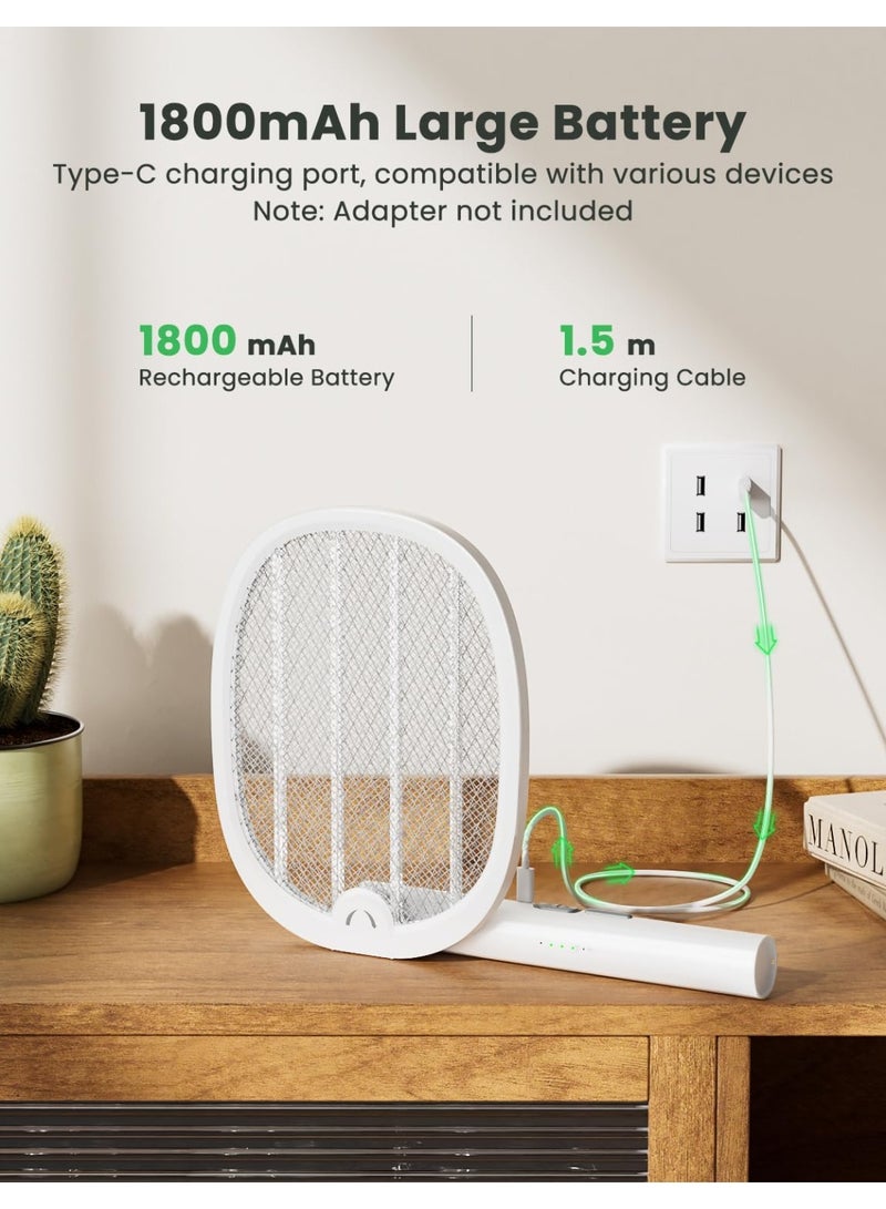 general Electric Fly Swatter Foldable Bug  Racket 2 in 1 Mosquito Killer with Purple Attractant Light Rechargeable 1800mAh for Indoor Home Backyard Patio Camping - Image 4
