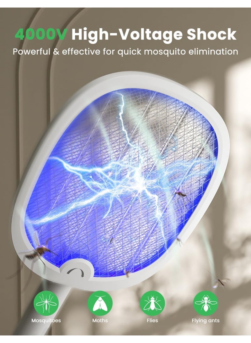 general Electric Fly Swatter Foldable Bug  Racket 2 in 1 Mosquito Killer with Purple Attractant Light Rechargeable 1800mAh for Indoor Home Backyard Patio Camping - Image 2