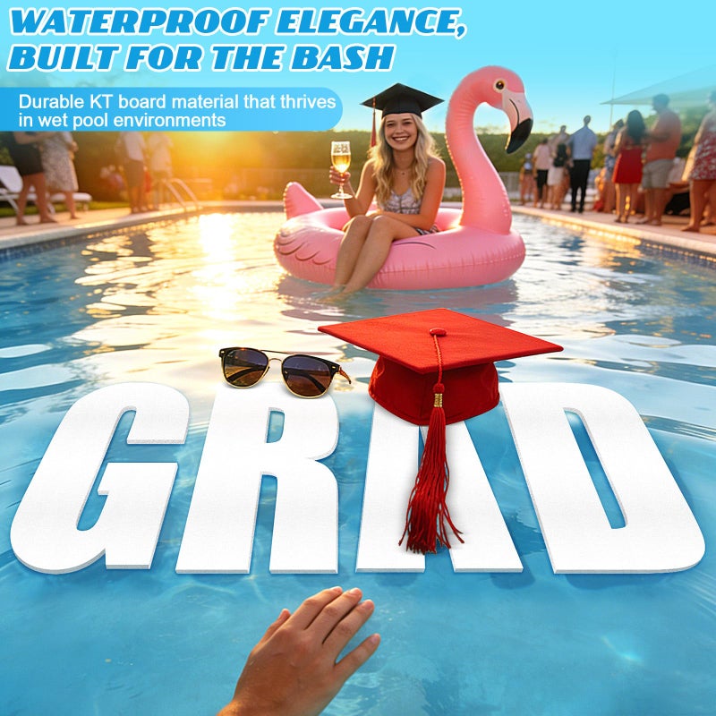 APUDWN Large Grad Prom 2026 Floating Letters for Graduation 20" White Foam Pool Decorations for Grad Prom Party Graduation Pool Float Decor, Photo Props for Seniors, Class of 2026 (Grad) - Image 5