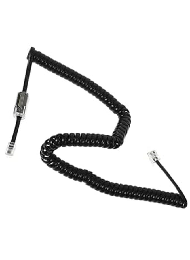 Anti Tangle Coiled Telephone Cord Rotating Detangler Set Black 4P4C RJ9 RJ10 RJ22 Compatible - Image 1