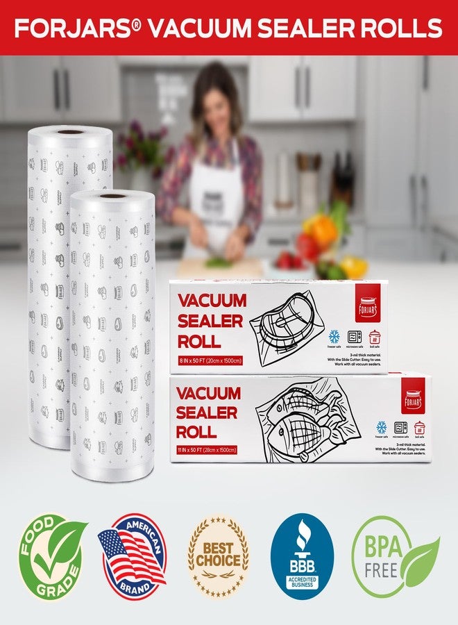 FORJARS Vacuum Sealer Bags Rolls Airtight Food Storage and Method Sous Vide Cooking - Perfect for Food Storage and Cooking - Ideal for Home and Commercial, 7.5 Mil Thickness (8INx50FT) - Image 3