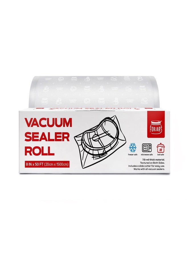 FORJARS Vacuum Sealer Bags Rolls Airtight Food Storage and Method Sous Vide Cooking - Perfect for Food Storage and Cooking - Ideal for Home and Commercial, 7.5 Mil Thickness (8INx50FT) - Image 1