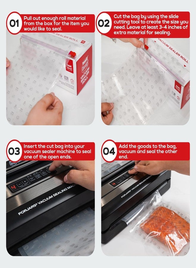FORJARS Vacuum Sealer Bags Rolls Airtight Food Storage and Method Sous Vide Cooking - Perfect for Food Storage and Cooking - Ideal for Home and Commercial, 7.5 Mil Thickness (8INx50FT) - Image 5