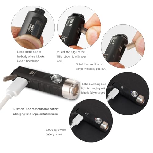 RovyVon A1 Gen 4 Rechargeable EDC Flashlight 650 Lumens Super Bright Outdoor Mini Keychain Flashlights for Everyday Carry, Camping (Black) - Image 5