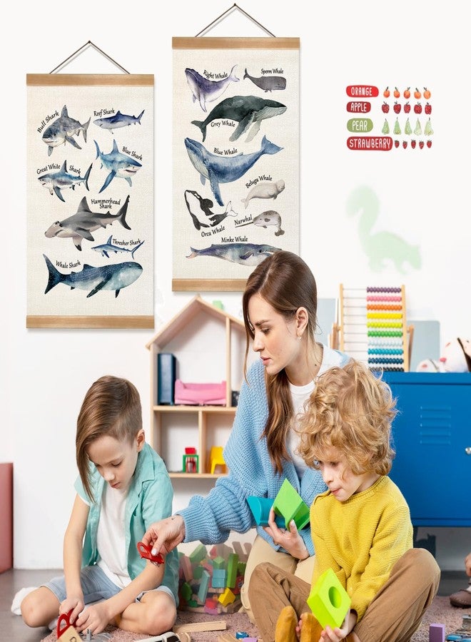 ZTGDA Sharks and Whales Posters, Sea Animals Shark Posters Wall Art, Educational Poster for Kid Classroom Decorations Home Nursery Playroom,Kids Room Decor Set of 2 - Image 4