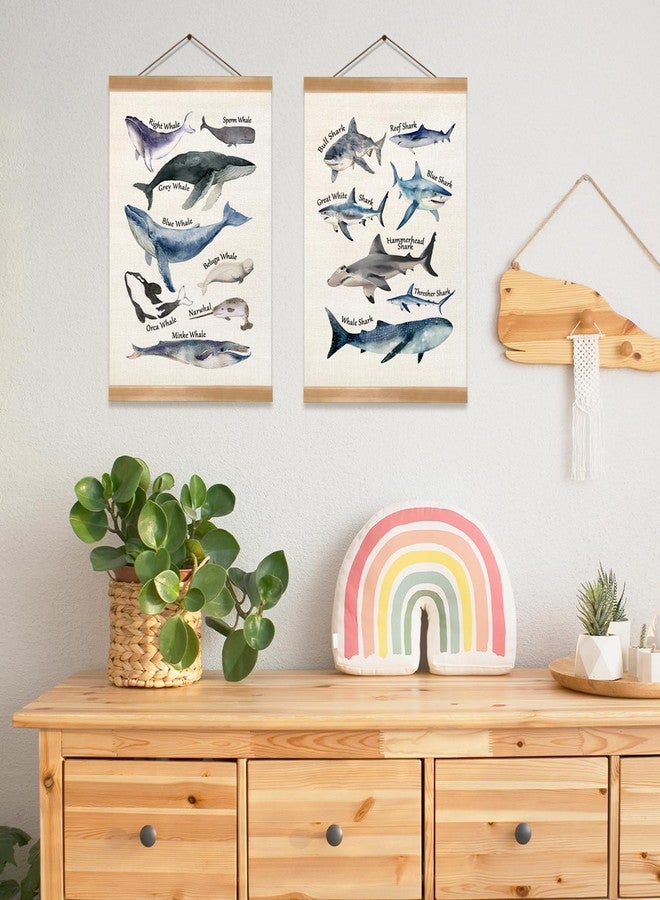 ZTGDA Sharks and Whales Posters, Sea Animals Shark Posters Wall Art, Educational Poster for Kid Classroom Decorations Home Nursery Playroom,Kids Room Decor Set of 2 - Image 5