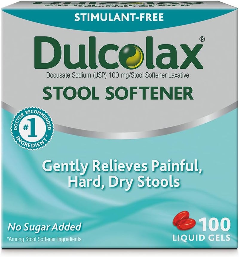 Dulcolax Stimulant Laxative Tablets 100 Count Gentle Overnight Constipation Relief Bisacodyl 5mg  Stool Softener Laxative Liquid Gel Capsules 100ct for Gentle Relief Docusate Sodium 100mg - Image 5