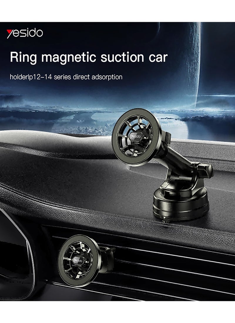 Yesido Yesido C158 Long Arm 360 Rotation Dashboard Air Vent Magnetic Car Phone Holder For iPhone - Black  - Image 2
