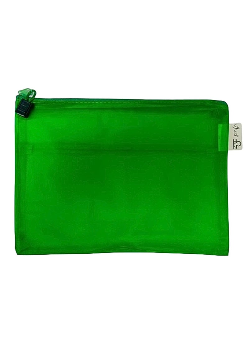 A5 Zipper File Bags, Zippered Waterproof PVC Pouch Plastic Zip Document Filing Folder MULTICOLORS (PACK OF 12)