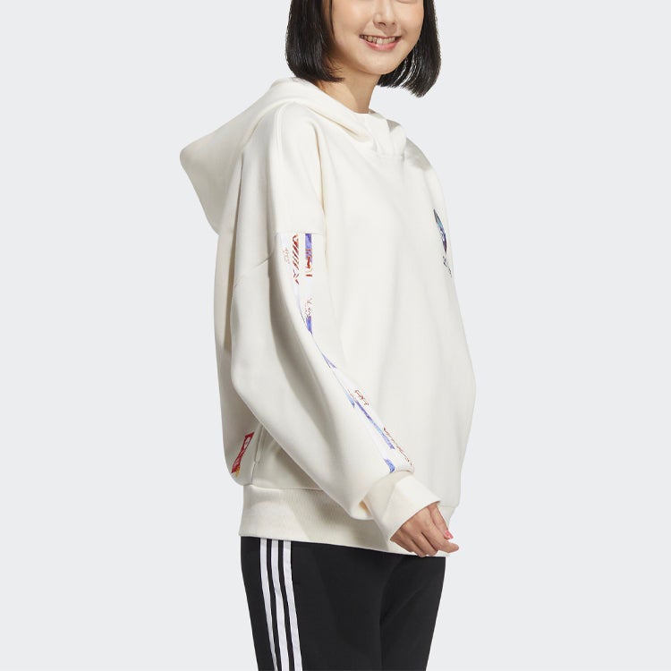 Adidas (WMNS) adidas Neo CNY Hoodies 'White' - Image 3