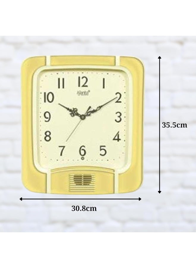 Ajanta Plain Musical Wall Clock 797 – 35.5cm White Analog Quartz Clock with Hourly Melodies, Decorative Plastic Frame, Perfect for Living Room, Bedroom & Office - Image 2