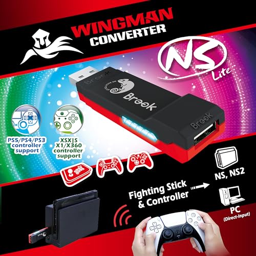 Brook Wingman NS Lite Converter – Use P5/P4/P3 & Xb Series X|S/One/360/Elite2 Controllers on Switch/Switch 2 or PC (X-Input) | Button Remap, Macro & 5-Level Turbo - Image 2