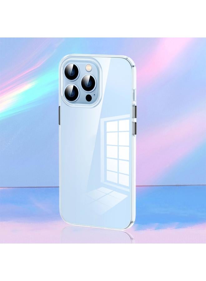 اس-توب جراب هاتف iPhone 13 شفاف من البولي كربونات مع زر معدني - Image 2