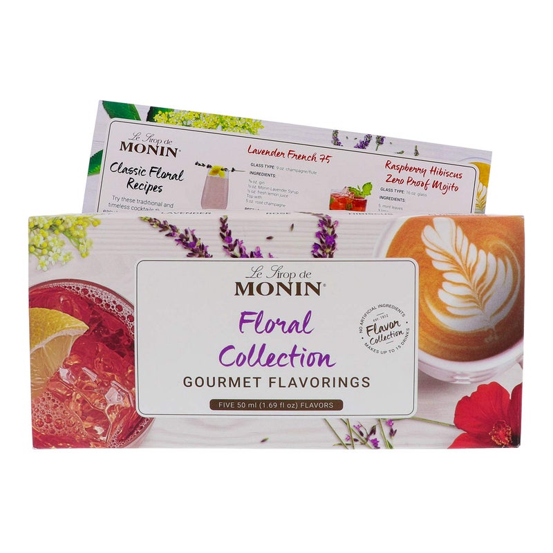Monin - Gourmet Flavorings Floral Collection, Great for Cocktails, Lemonades, Teas, & Sodas, Gluten-Free, Dairy-Free, (Violet, Lavender, Rose, Hibiscus, & Elderflower) | 50 ml Per Bottle - Image 3