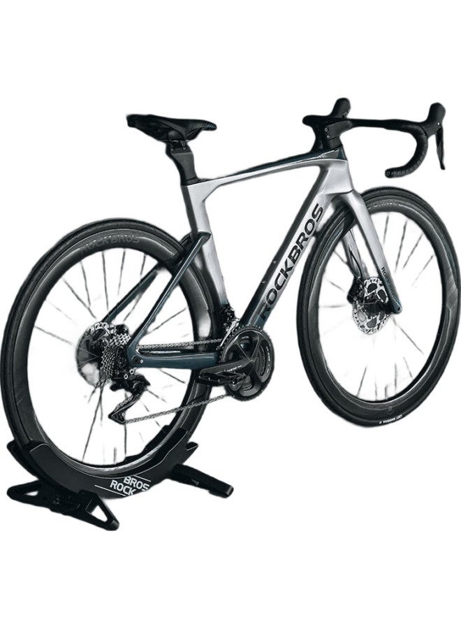 Rockbros Road And Mountain Bike Parking Rack, Display Stand, Adjustable Foot Support, Fixed Base, For Home Use, Black - Image 2