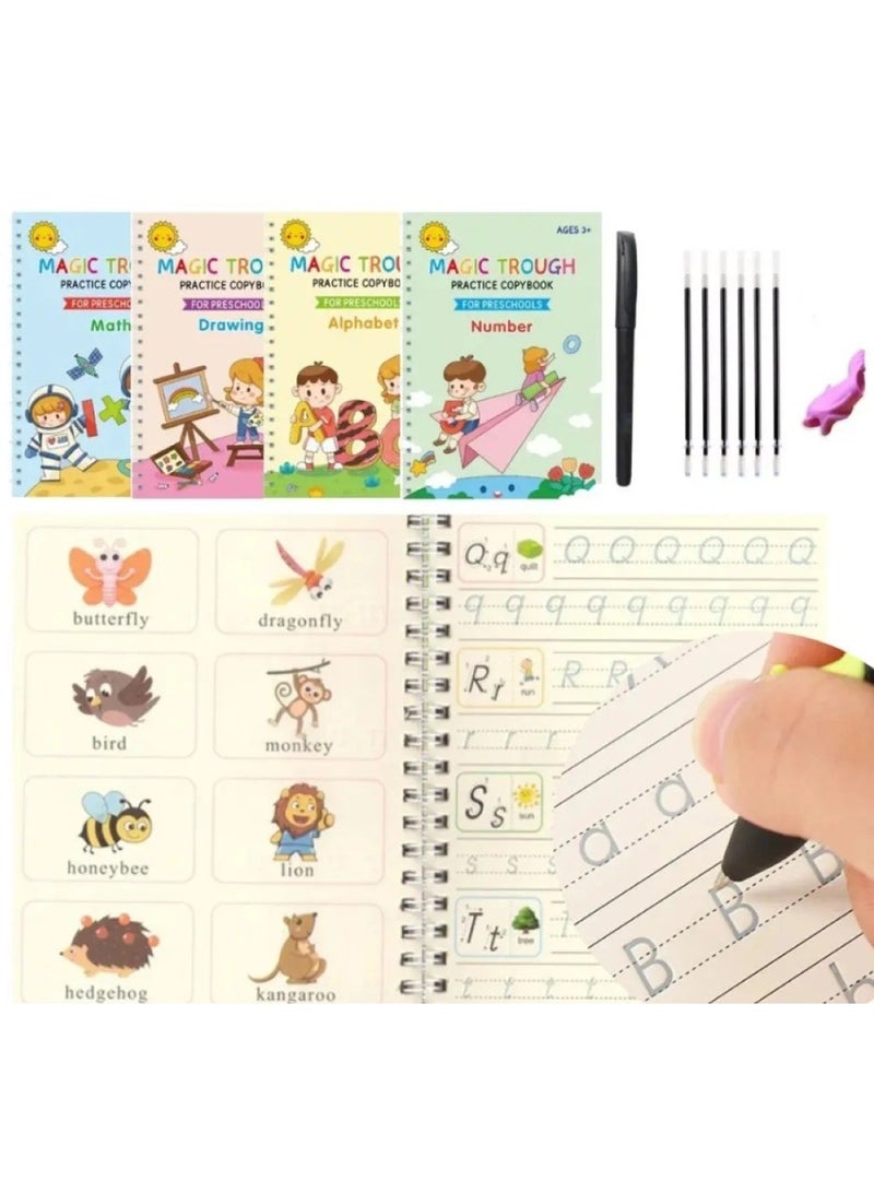 Huitich Magic Calligraphy Copybook Set 4 Reusable Books + 10 Refills & Pen Ages 3+  - Image 3