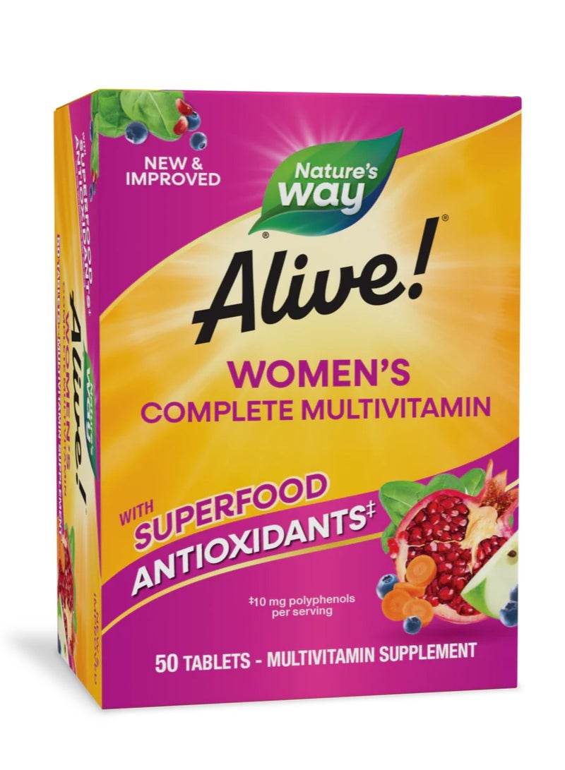 Alive Women's Complete Multivitamin with Super Antioxidants 50 Tablets - Image 1