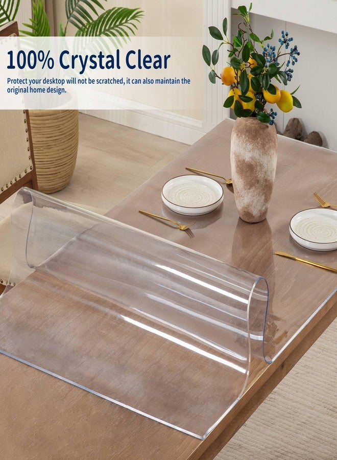 Eisdroma 24 x 48 Inch Clear Table Cover Protector, 2mm Thick Clear Table Protector for Dining Room Table, Plastic Table Cover, Waterproof Table Pad for Kitchen, Office - Image 3