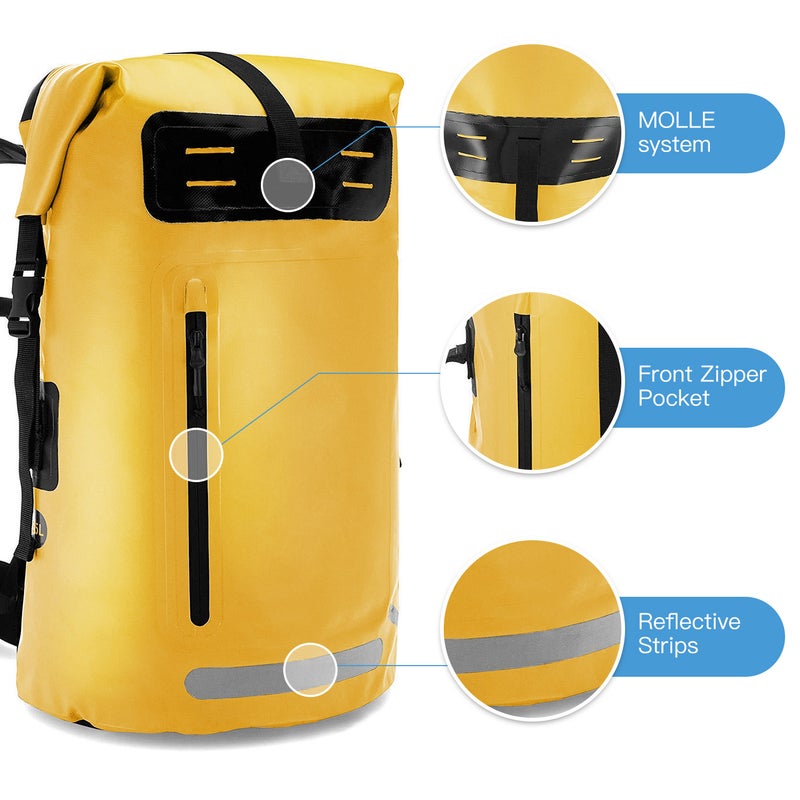 Waterproof Backpack Heavy Duty Roll-Top Dry Bag for Kayaking Rafting Boating - Image 2