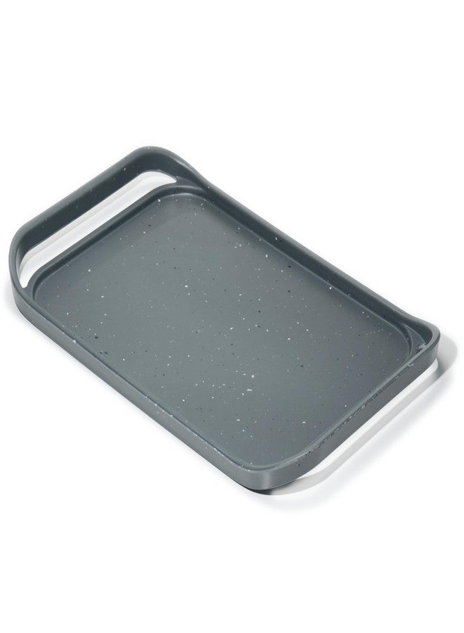 LINE+ARC Waterproof, Easy-to-Clean, 18"x12" Serving Tray Extra Large Handles (Slate) 100% Food-Grade Melamine for Breakfast, Dinner, Bed, Tea, Crafts, Decorative, TV, Couch, Outdoor, Patio - Image 1