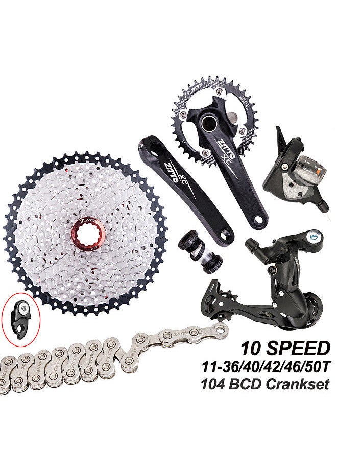 ZTTO - ZTTO 1x10 Speed MTB Derailleurs Shifter Groupset Bike Crankset 11-50T Cassette Flywheel 10 Speed Chain - Image 1