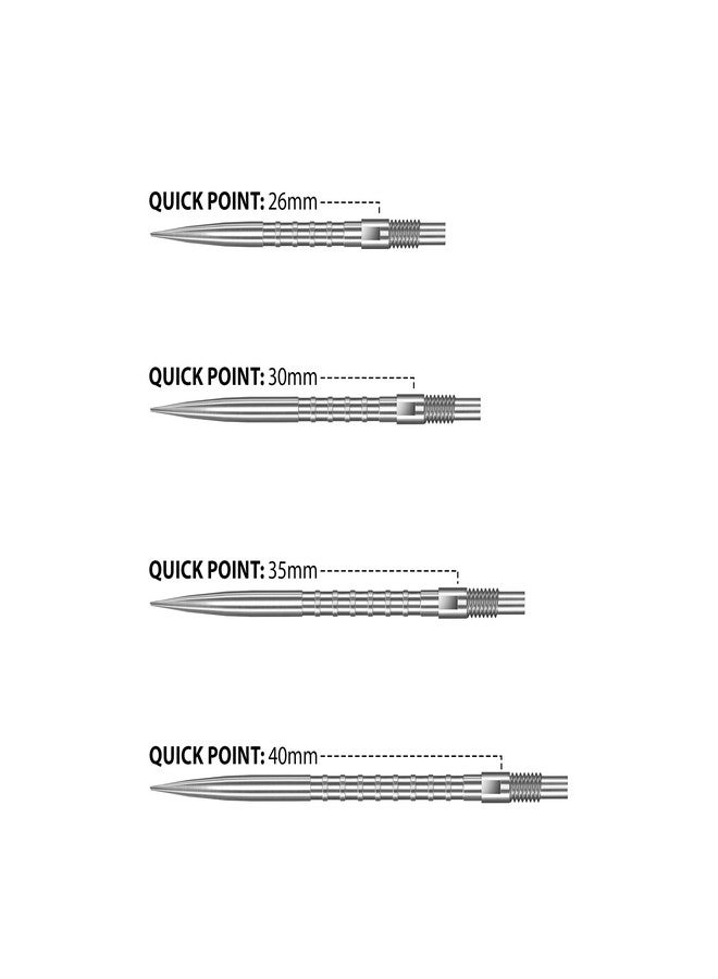 Harrows HM Grip Heavy Metal Quick Points – Ryan Searle Inspired Dart Points with Square-Cut Finger Grip Rings – No-Break Quick Point System for Fast Point Swaps – 30mm Silver - Image 2