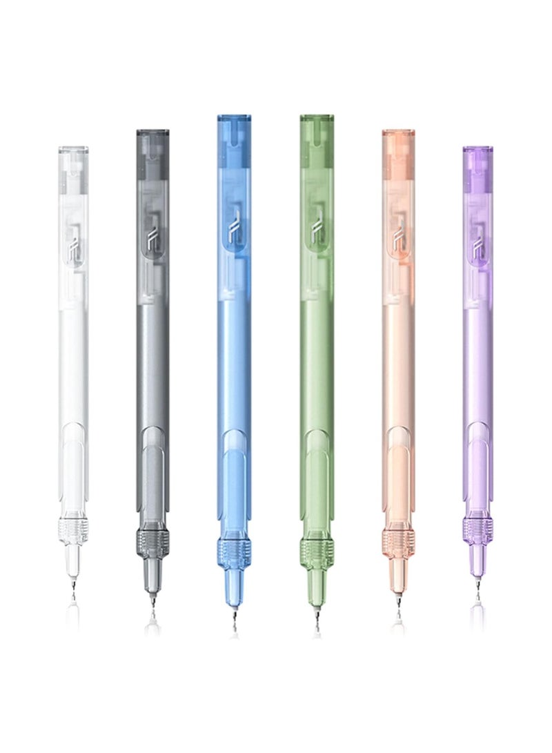 SOLARAE 0.5mm Rolling Ball Gel Pens, 6 PCS Upgraded Retractable Black Ink Gel Pens, Cute Aesthetic Gel Pens, Retractable Ballpoint Pens, Fine Point Smooth Writing Pens for Home School Office Supplies - Image 1