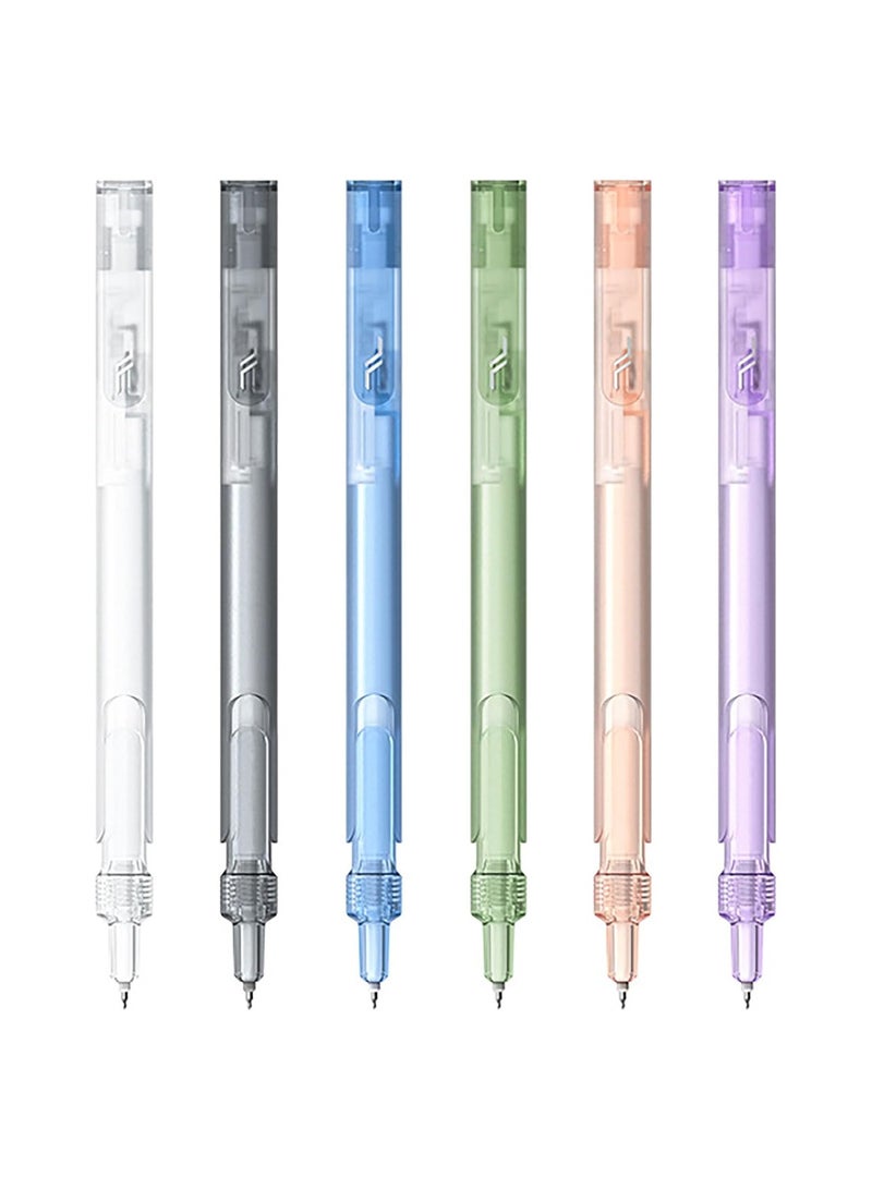 SOLARAE 0.5mm Rolling Ball Gel Pens, 6 PCS Upgraded Retractable Black Ink Gel Pens, Cute Aesthetic Gel Pens, Retractable Ballpoint Pens, Fine Point Smooth Writing Pens for Home School Office Supplies - Image 2