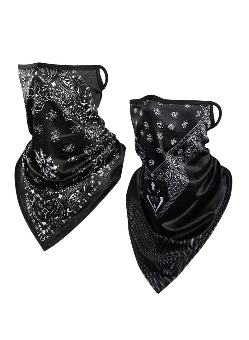 Oasisgalore 2 Pack Foldable Balaclava Ski Mask, Bandana with Ear Loops, UV Protection for Men & Women  - Image 1