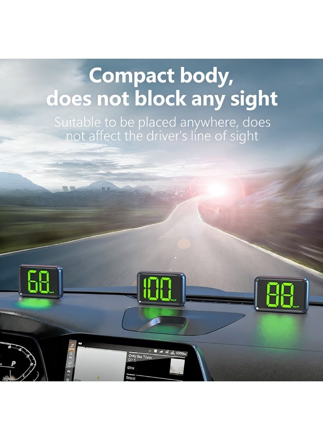 FDTY GPS Car HUD Display, Universal Speedometer for All Vehicles, Plug & Play, Big Font Green LED Display, Real-Time Speed Warning for Cars, Trucks, EVs 1.96 * 2.98 * 0.63in. - Image 5