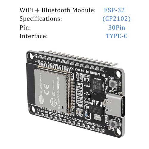 AITRIP 3PCS Type c 30pins CP2102 ESP-WROOM-32 ESP32 ESP-32S Development Board 2.4GHz Dual-Mode WiFi + Bluetooth Dual Cores Microcontroller Processor Integrated with Antenna RF AMP Filter AP STA - Image 2
