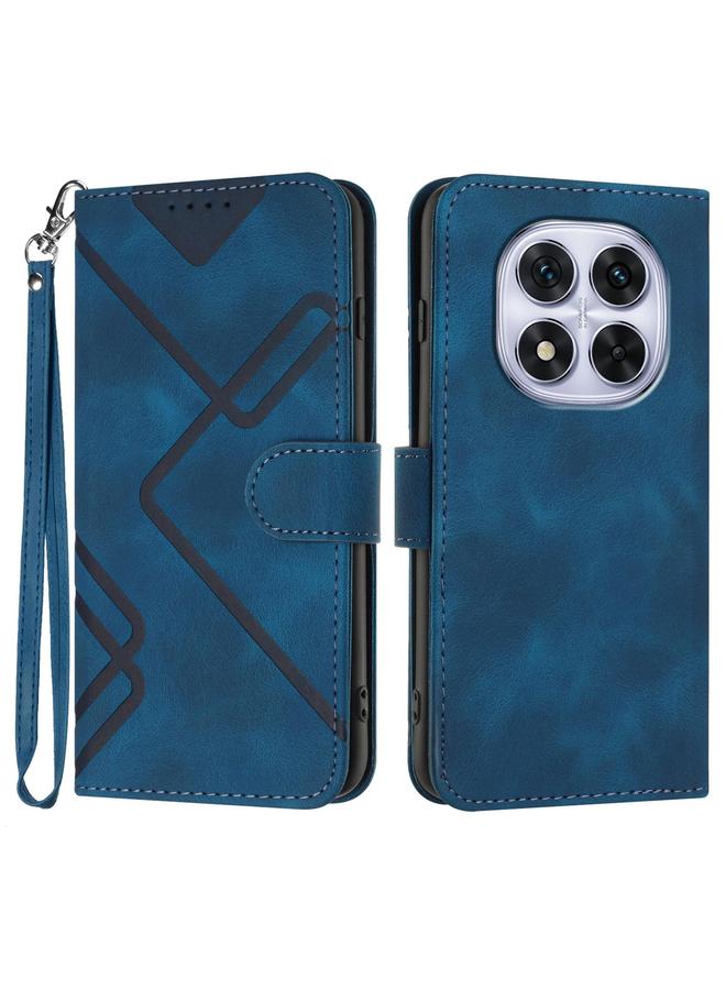 اس-توب جراب لهاتف Redmi Note 14 Pro 4G بنمط خطوط من الجلد الملمس - Image 1