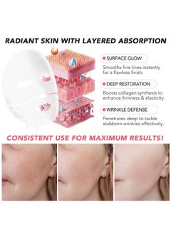 HUALIJIA HUALIJIA Collagen Face Mask, Hydrating Overnight Hydrogel Collagen Mask for Women, Deep Collagen Anti Wrinkle Lifting Mask for All Skin Types, Pore Minimizing, Elasticity Improvement, 34g x4ea  - Image 5
