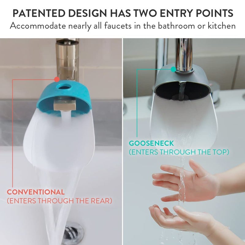 Prince Lionheart Fun and Safe Hand-Washing Solution | Faucet Extender for Babies and Toddlers | Fits Standard and Gooseneck Faucets | Galactic Grey - Image 3
