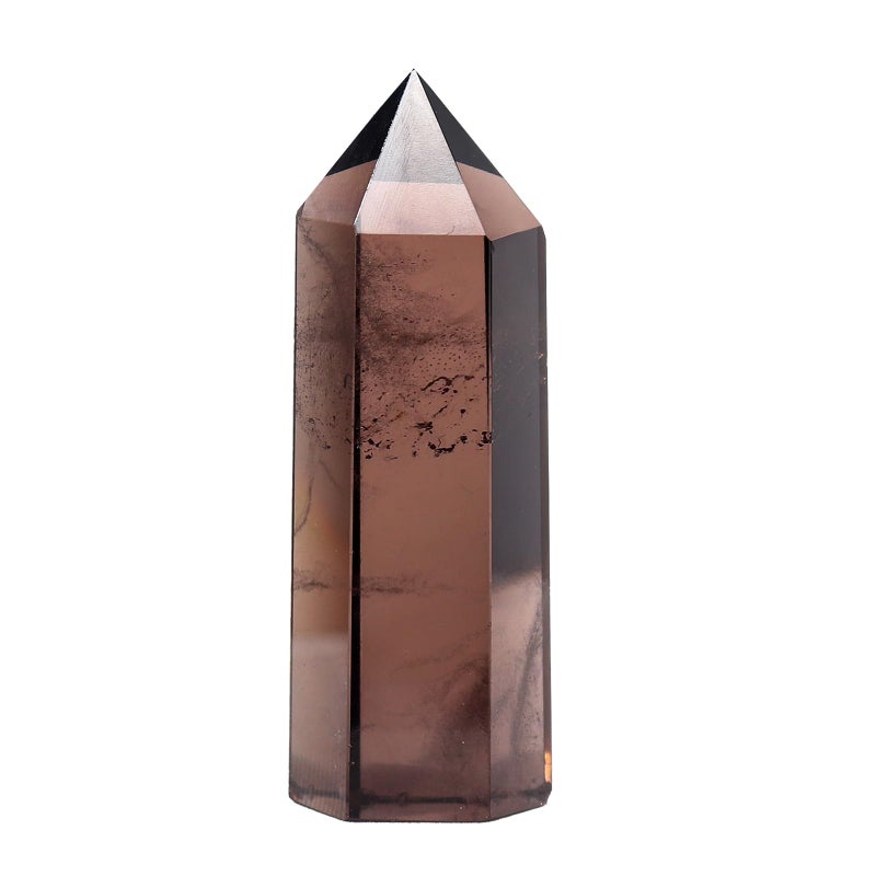 Runyangshi Smoky Quartz Natural Healing Crystal Wands Height 224 6 Faceted Prism Wand Reiki Chakra Stone Natural Quartz