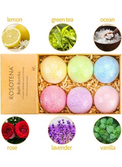 ROSOTENA 6 Pack Bath Bombs Gift Set with Different Flavors for Bubble  - Image 5
